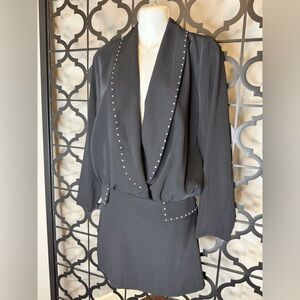 Zara Black Blazer Dress with Rhinestones
